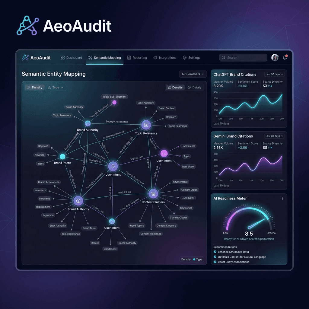 AeoAudit Semantic Entity Mapping and AI Citation Analysis Dashboard
